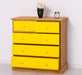 Landhauskommode aus Massivholz - Sideboard mit 5 Schubladen - Gewachst | Gelb
