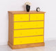 Landhauskommode aus Massivholz - Sideboard mit 5 Schubladen - Gewachst | Gelb
