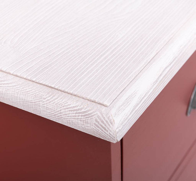 Landhauskommode aus Massivholz - Sideboard mit 5 Schubladen - Gewachst | Gelb