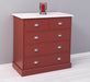 Landhauskommode aus Massivholz - Sideboard mit 5 Schubladen - Gewachst | Gelb