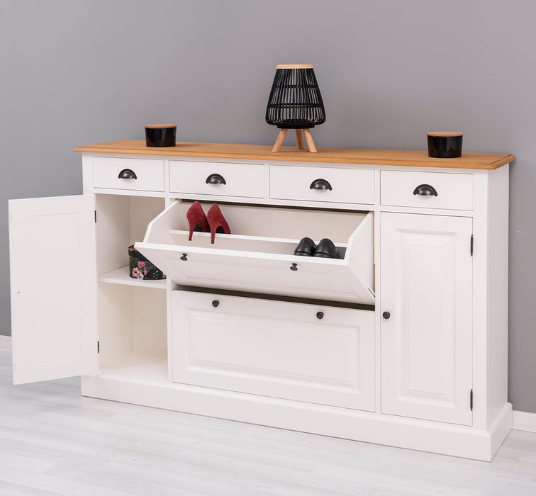 Landhauskommode aus Massivholz mit Schuhschrank - in verschiedenen Farben