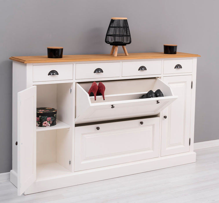 Landhauskommode aus Massivholz mit Schuhschrank - in verschiedenen Farben