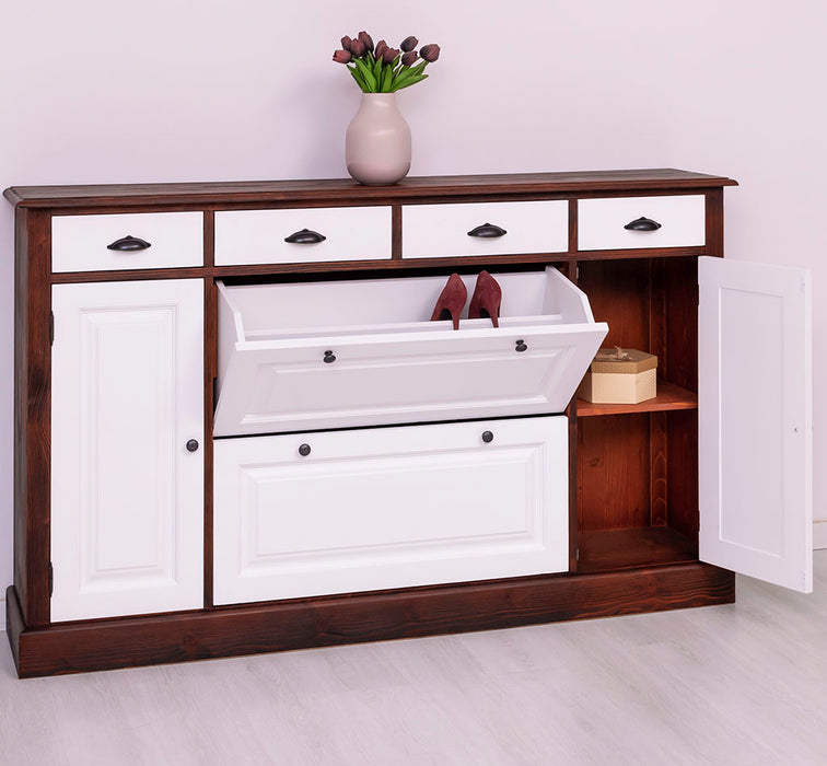 Landhauskommode aus Massivholz mit Schuhschrank - in verschiedenen Farben