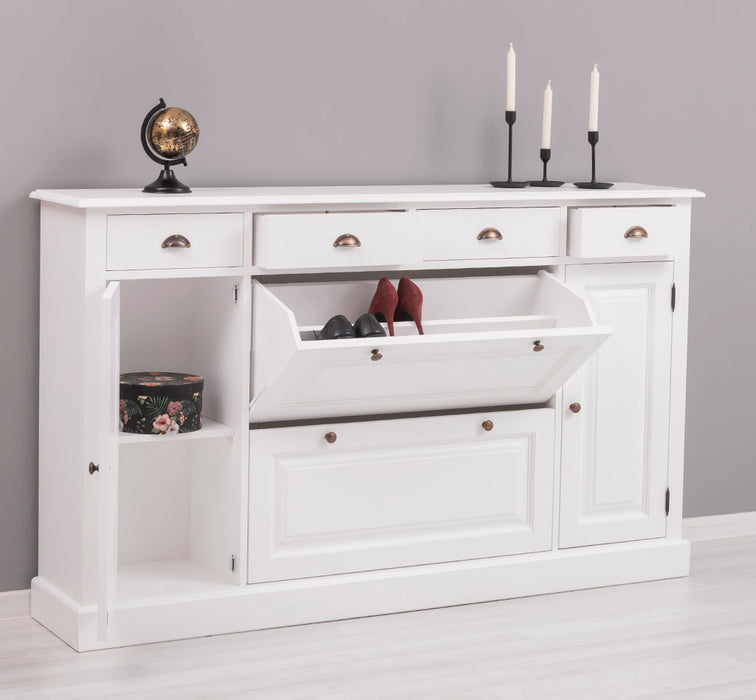 Landhauskommode aus Massivholz mit Schuhschrank - in verschiedenen Farben