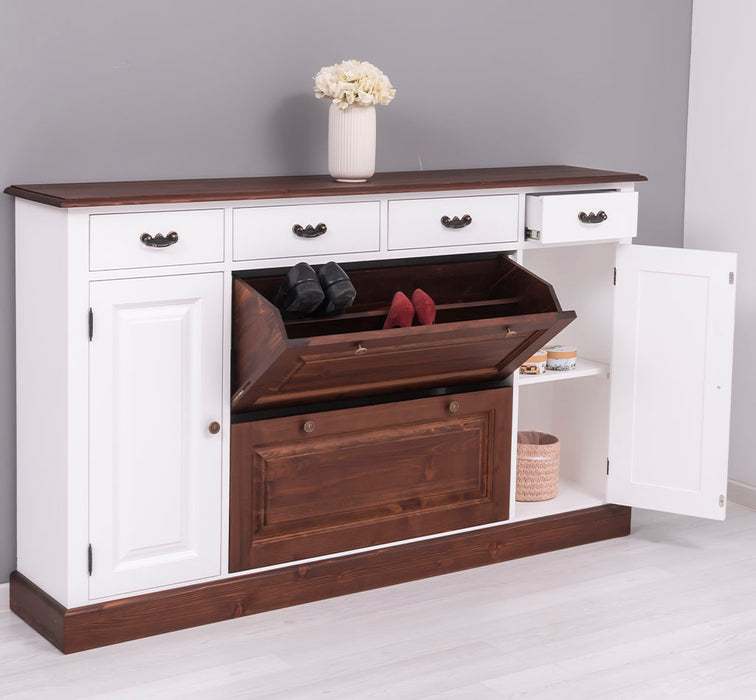 Landhauskommode aus Massivholz mit Schuhschrank - in verschiedenen Farben
