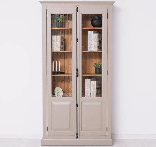 Landhausstil Büchervitrine aus Massivholz in verschiedenen Farben - Vintage Bücherschrank