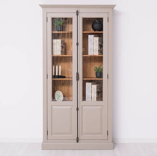 Landhausstil Büchervitrine aus Massivholz in verschiedenen Farben - Vintage Bücherschrank