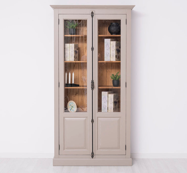 Landhausstil Büchervitrine aus Massivholz in verschiedenen Farben - Vintage Bücherschrank