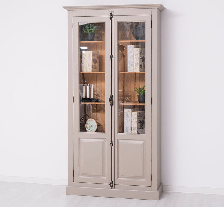 Landhausstil Büchervitrine aus Massivholz in verschiedenen Farben - Vintage Bücherschrank