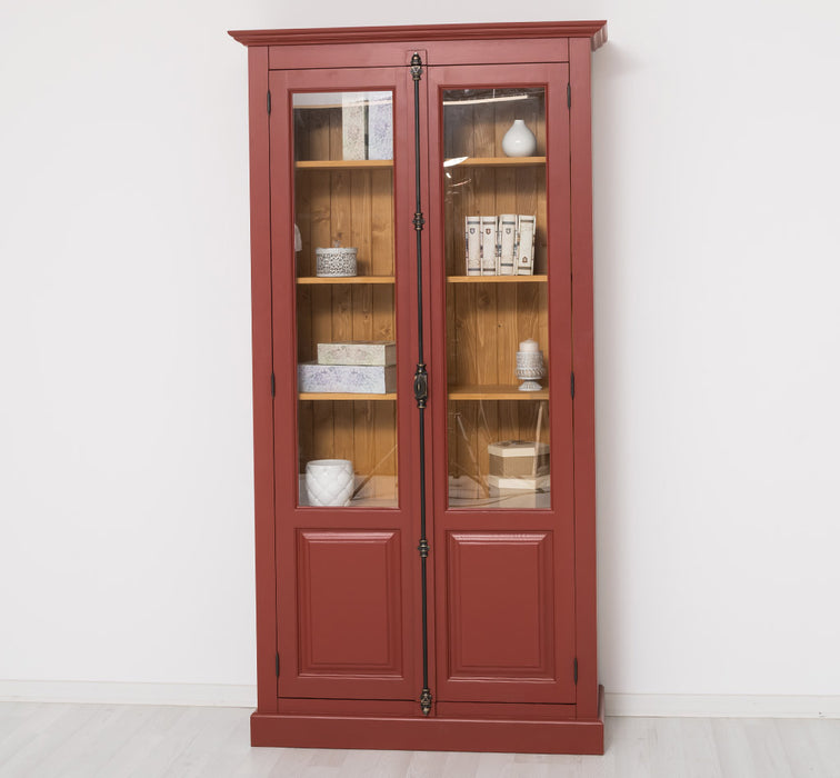 Landhausstil Büchervitrine aus Massivholz in verschiedenen Farben - Vintage Bücherschrank