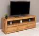 Langes TV-Board aus massiver Eiche mit 3 Schubladen
