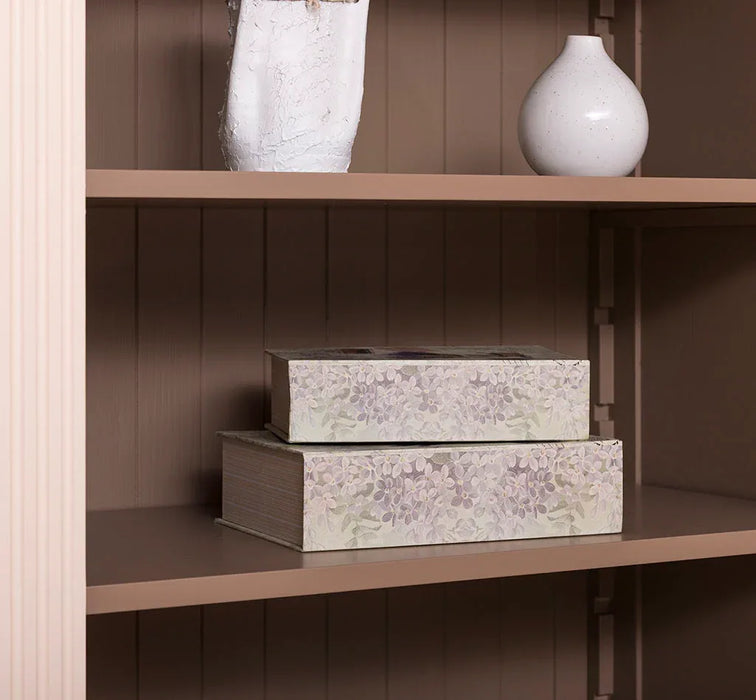 Massiver Bücherschrank | 2-teilige Bibliothek - verstellbare Regale