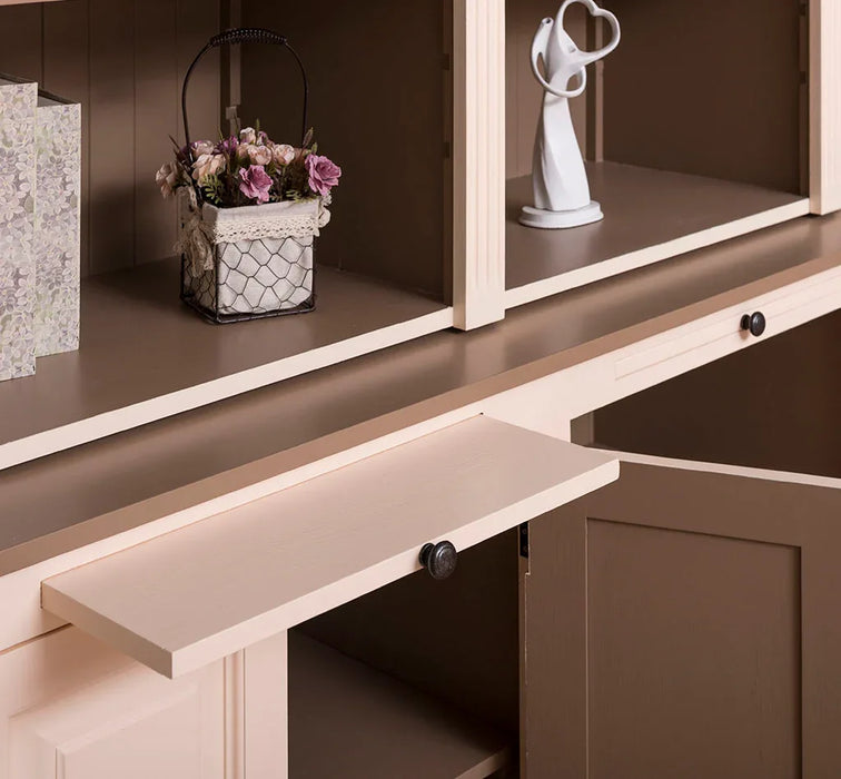 Massiver Bücherschrank | 2-teilige Bibliothek - verstellbare Regale