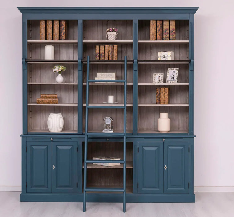 Massiver Bücherschrank | 2-teilige Bibliothek - verstellbare Regale