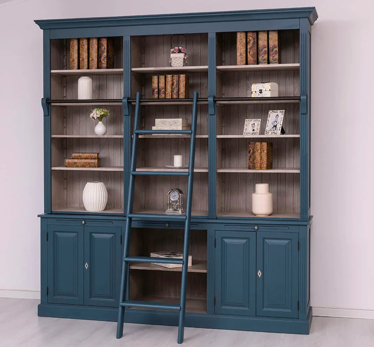 Massiver Bücherschrank | 2-teilige Bibliothek - verstellbare Regale