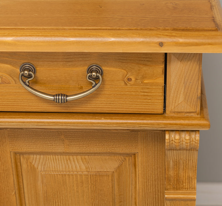 Massiver Bürotisch | Schreibtisch mit Türen und Schubladen