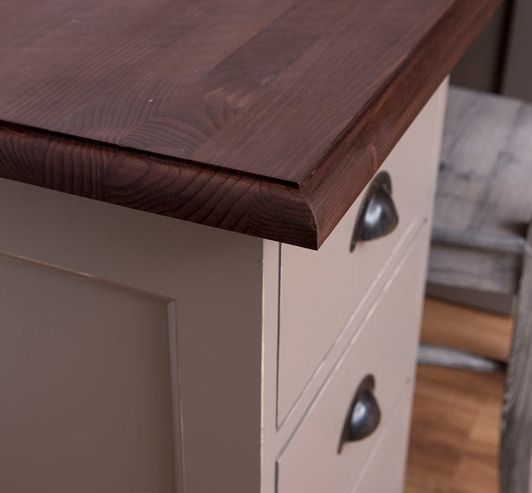 Massiver Schreibtisch mit Aktenablage