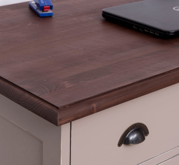 Massiver Schreibtisch mit Aktenablage