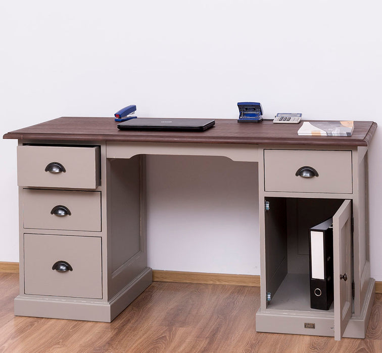 Massiver Schreibtisch mit Aktenablage