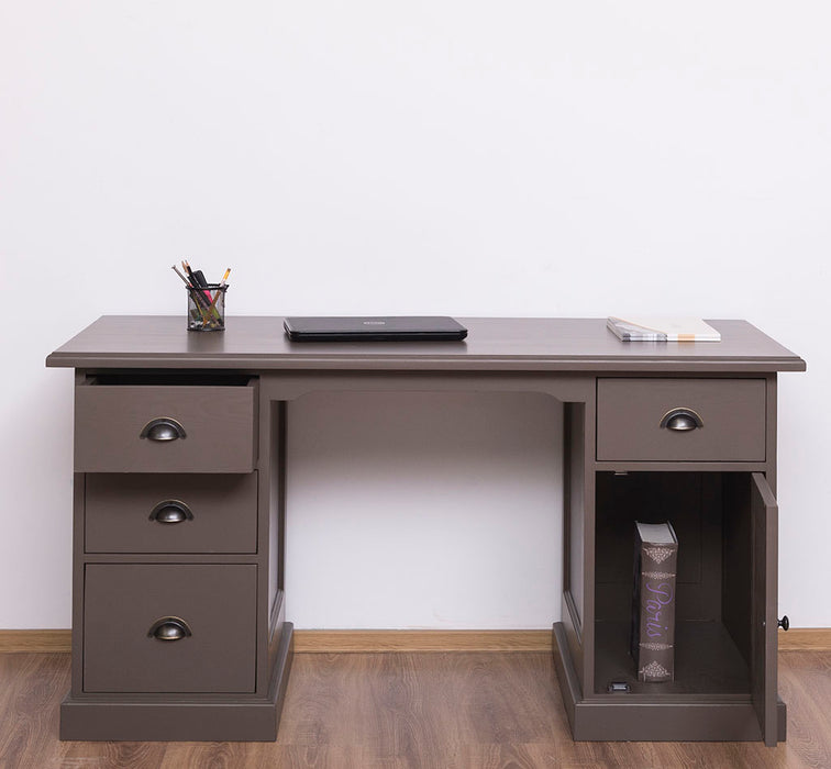 Massiver Schreibtisch mit Aktenablage