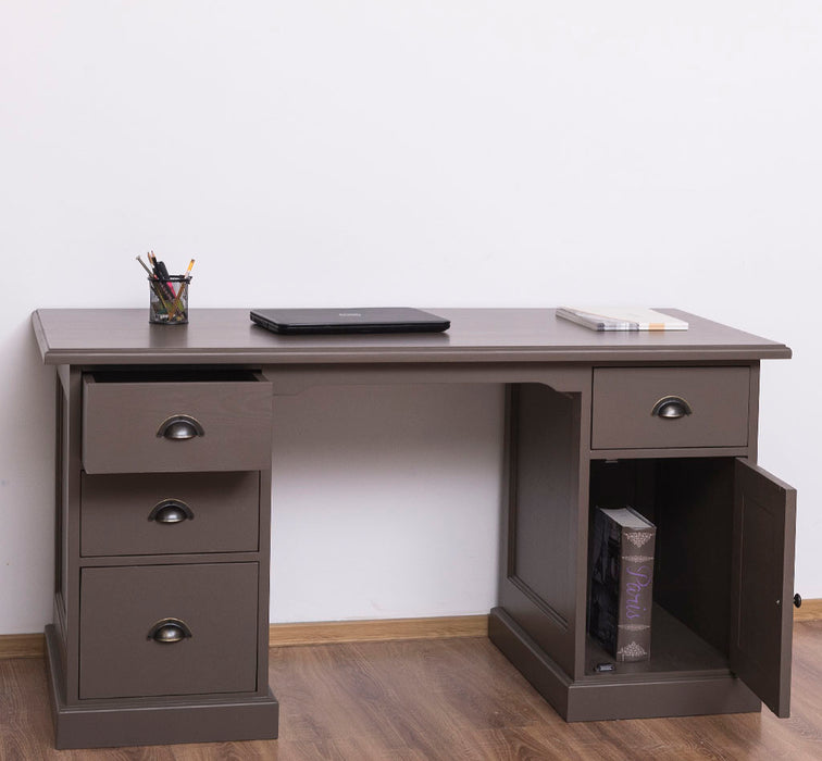 Massiver Schreibtisch mit Aktenablage