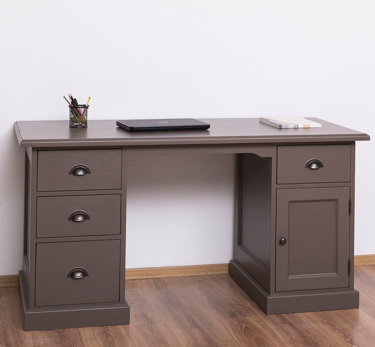 Massiver Schreibtisch mit Aktenablage