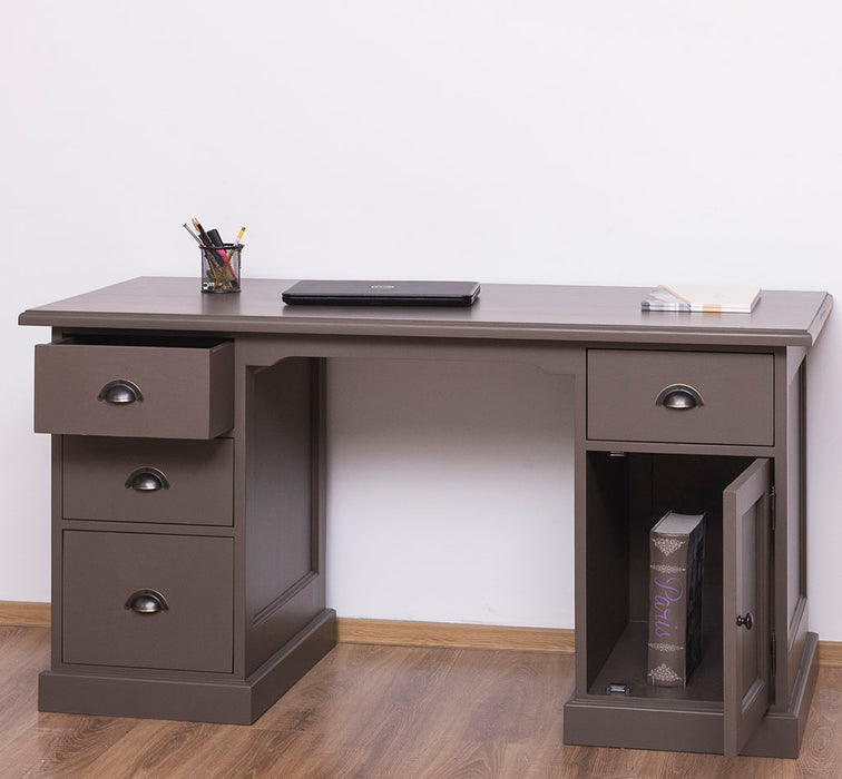 Massiver Schreibtisch mit Aktenablage