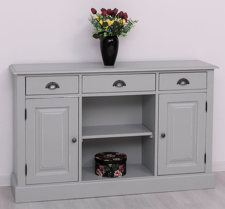 Massives Landhaus Sideboard mit 3 Schubladen & 2 Schränken