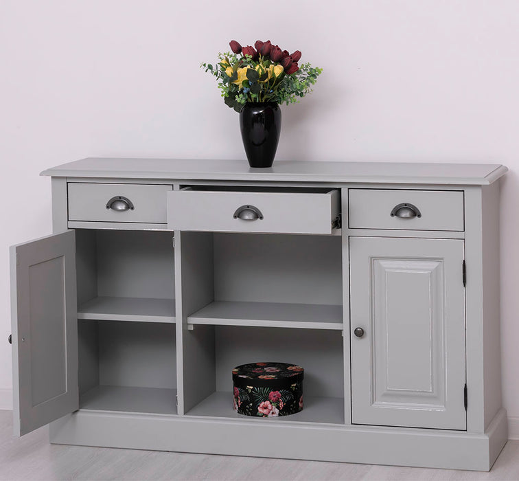 Massives Landhaus Sideboard mit 3 Schubladen & 2 Schränken