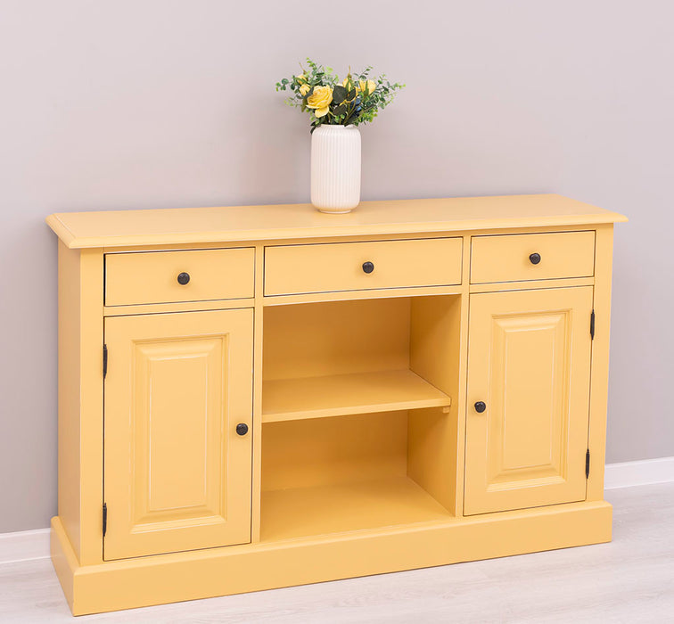 Massives Landhaus Sideboard mit 3 Schubladen & 2 Schränken