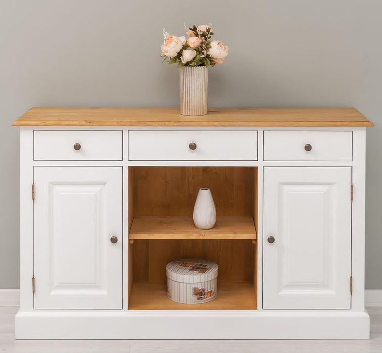 Massives Landhaus Sideboard mit 3 Schubladen & 2 Schränken