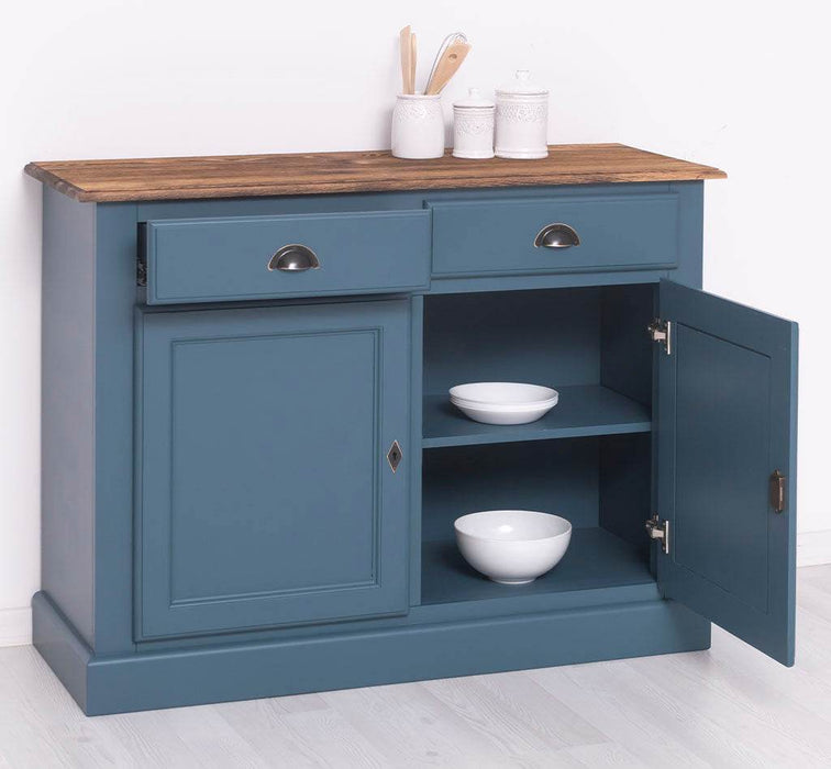 Massives Sideboard mit zwei Schubladen und Schranktüren -