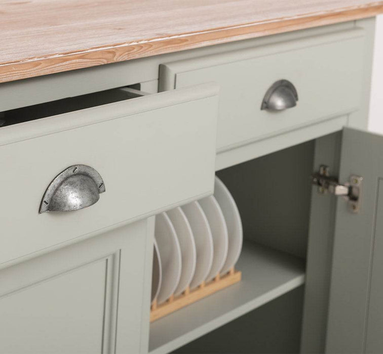 Massives Sideboard mit zwei Schubladen und Schranktüren -