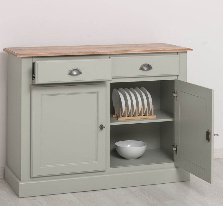 Massives Sideboard mit zwei Schubladen und Schranktüren -