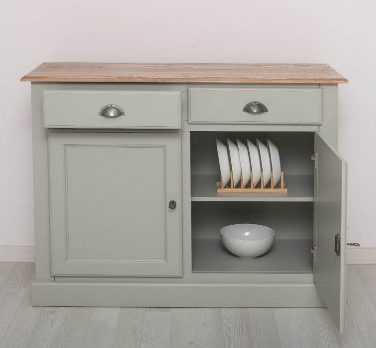 Massives Sideboard mit zwei Schubladen und Schranktüren -