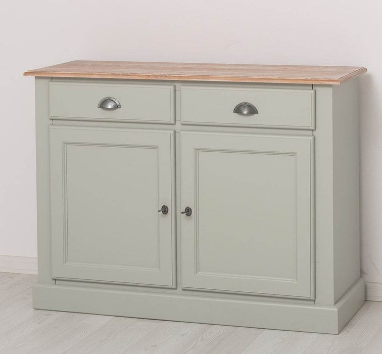 Massives Sideboard mit zwei Schubladen und Schranktüren -