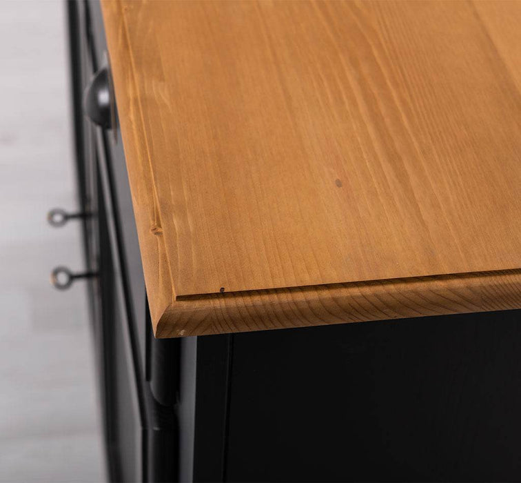 Massives Sideboard mit zwei Schubladen und Schranktüren -