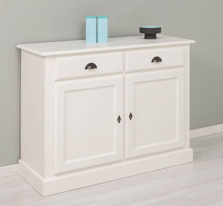 Massives Sideboard mit zwei Schubladen und Schranktüren -