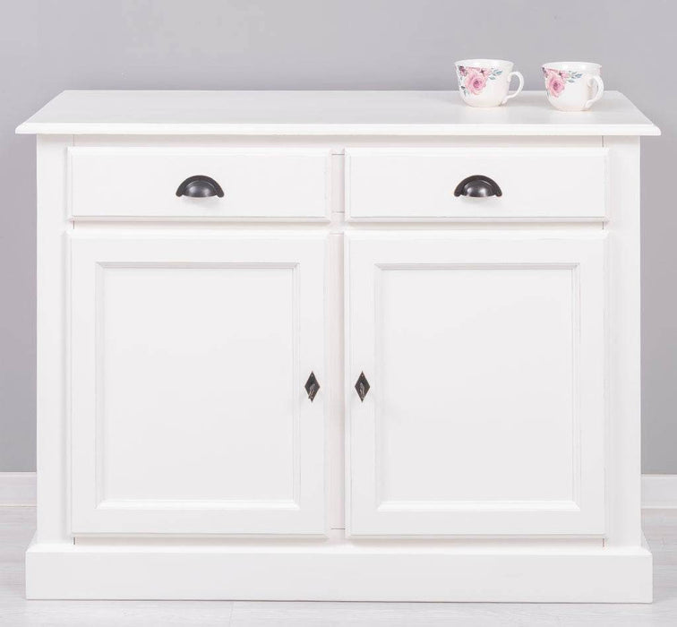 Massives Sideboard mit zwei Schubladen und Schranktüren -