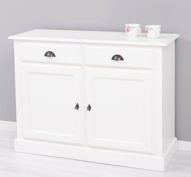 Massives Sideboard mit zwei Schubladen und Schranktüren -