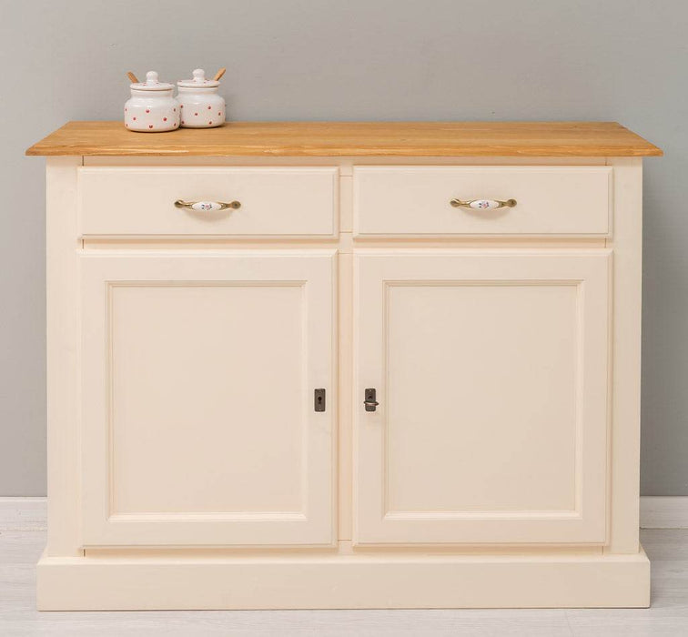 Massives Sideboard mit zwei Schubladen und Schranktüren -