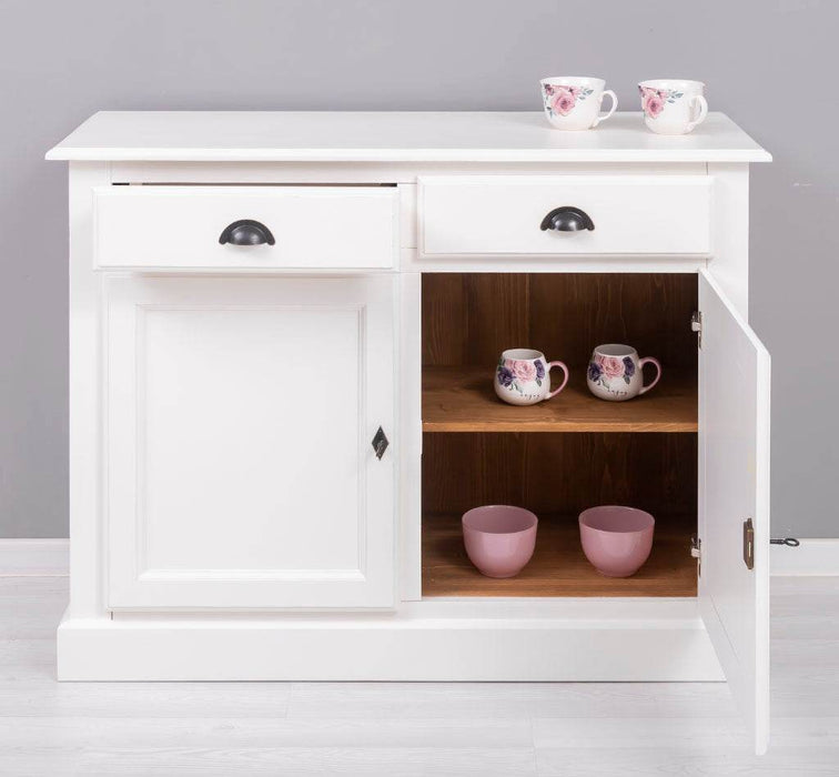 Massives Sideboard mit zwei Schubladen und Schranktüren -