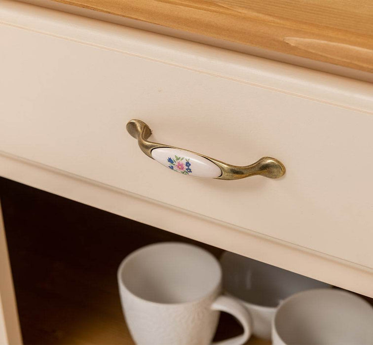 Massives Sideboard mit zwei Schubladen und Schranktüren -