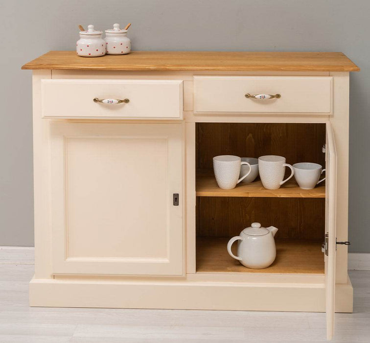 Massives Sideboard mit zwei Schubladen und Schranktüren -