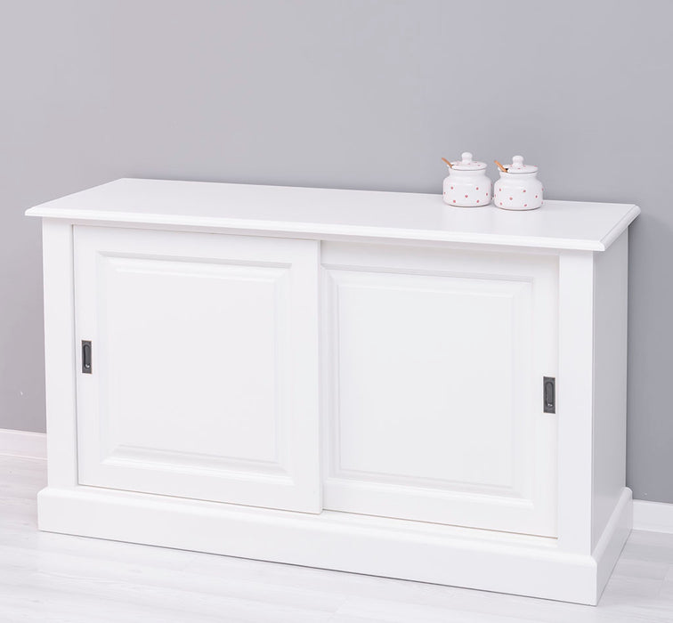 Massivholz- Geschirrschrank mit Schiebetüren - Sideboard