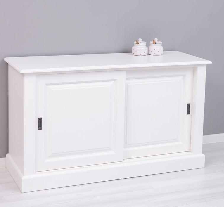 Massivholz- Geschirrschrank mit Schiebetüren - Sideboard