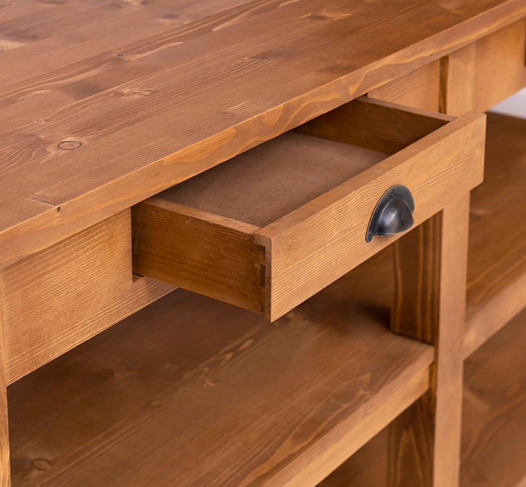 Massivholz Kücheninsel im Landhausstil mit Schubladen | Küchenblock