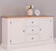 Massivholz Sideboard im Landhausstil mit drei Schubladen und zwei Türen -