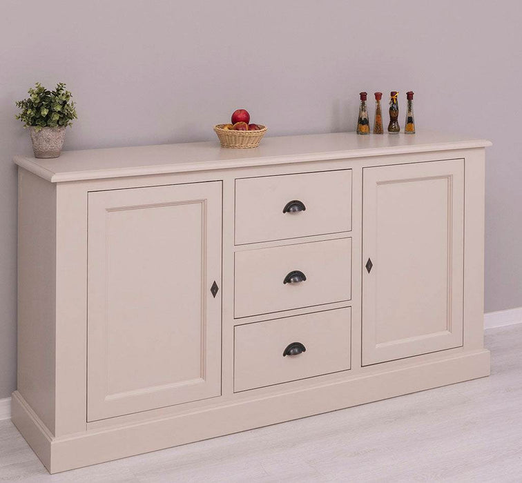 Massivholz Sideboard im Landhausstil mit drei Schubladen und zwei Türen -