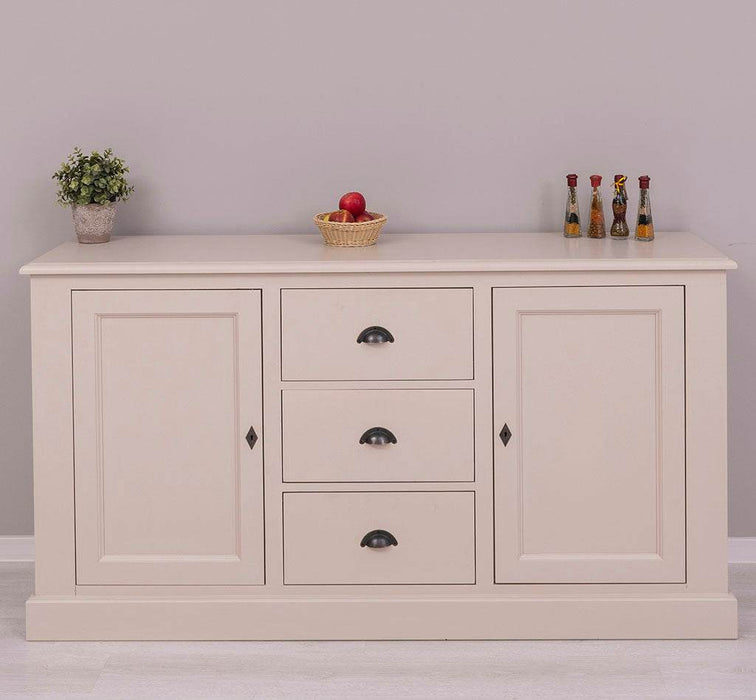 Massivholz Sideboard im Landhausstil mit drei Schubladen und zwei Türen -